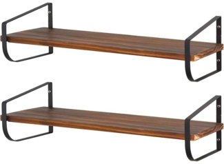 Wandregal Holz 60cm Metallhalterung MDF Ablage naturfarben/schwarz mdesign