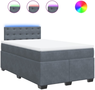 vidaXL Boxspringbett mit Matratze Dunkelgrau 120x190 cm Samt 3288571