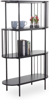 Bücherregal Adele / 300.001734 , Holzwerkstoff, Stahl , Schwarz , 80 x 134 x 34 cm