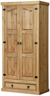 Kleiderschrank 102 x 205 x 56 cm Kiefer Natur