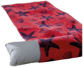 Delindo Lifestyle Strandtuch Tropical Seestern, (1-St), inkl. aufblasbarem Kopfkissen