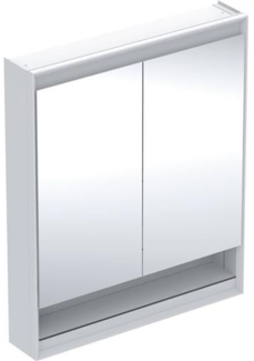 Geberit ONE Spiegelschrank mit ComfortLight, 2 Türen, Aufputzmontage, mit Nische, 75 x 90 x 15 cm, 505.832.00, Farbe: weiss / Aluminium pulverbeschichtet - 505.832.00.2