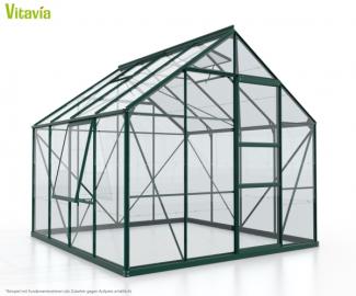 Vitavia Gewächshaus Meridian 1 6700 BxTxH 257x258x232cm ESG Glas 6,7m² smaragd