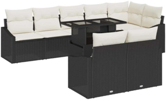 vidaXL Garten-Sofa-Set 9 pcs Schwarz, Creme 100 x 55 x 73 cm 3357760