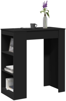 vidaXL Bartisch mit Regal Schwarz 95x47x103,5 cm Holzwerkstoff 854383