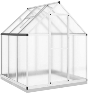 vidaXL Gewächshaus mit Fundamentrahmen Silbern 169x169x202 Aluminimum 4005831