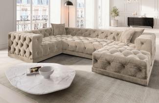 Sofa Dreams Wohnlandschaft Designer Stoff Sofa Palma U Form Samtstoff Stoffsofa