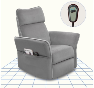 FLEXISPOT Loungesessel Relaxsessel – Elektrischer Liegesessel, drehbarer Schaukelstuhl (mit 3D-Kopfstütze, 180-225° verstellbaren Armlehnen, Rocking- & 360° Drehfunktion, mit Seitentaschen), Fernsehsessel mit verstellbare Rückenlehne im Wohnzimmer