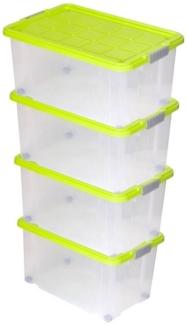 4 Stück BigDean große Eurobox mit Deckel und Rollen Aufbewahrungsbox 60 X 40 X 32,5 cm