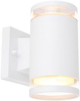 Außen Wandleuchte, Aluminium, Glas, weiß, IP44