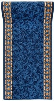 Mazovia Läufer Läufer Teppichläufer Brücke - Vorzimmer Küche - Blau, 67 x 100 cm, Kurzflor, Rutschfest, Meterware, Verschiedene Größen