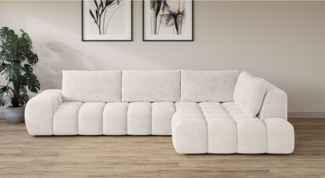 INOSIGN Ecksofa AZITA klein, L-Form, elegant und bequem Designsofa, lose Rückenkissen, traumhafte Steppung, Maße B/T/H: 296/176,5/89 cm