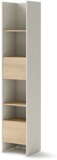 MEBLINI Schrank für Schrankbett Bed Concept - Hochschrank mit Regalen, Fächern und Schublade - BC-23 - Kaschmir/Nagano Eiche