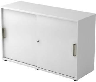 Schiebetürschrank 2 Ordnerhöhen, 120cm SG Weiß