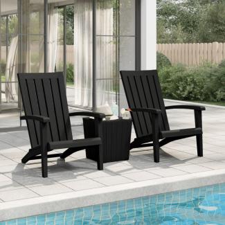 vidaXL Adirondack-Gartenstühle 2 Stk. Schwarz Polypropylen 364167