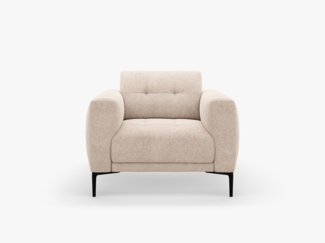 Micadoni Sessel Bemy 1-Sitzer Strukturierter Stoff Sand