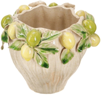 Viana Übertopf Deko-Keramik-Blumentopf Zitronen Mediterran Ø19,5cm