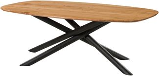 Esstisch Akazie 200x100x76 natur lackiert / Mikado-Beine rund schwarz