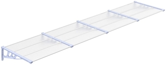 vidaXL Türvordach Grau und Transparent 396x90 cm Polycarbonat 153696