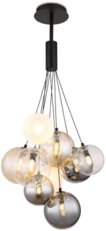 Hängelampe Esszimmer Rauchglas Kugeln Hängeleuchte Wohnzimmer modern 9-flammig