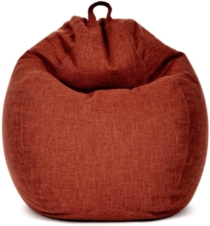 Green Bean 'Home Linen' Indoor XXL Sitzsack mit EPS-Perlen Füllung, waschbar, Leinen rot, 100 x 50 x 120 cm, 300 l