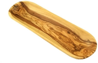 Olivenholz-erleben Brotschale oder Baguetteschale ca. 30 cm lang aus Olivenholz, (1-tlg), Passend für lange Brote wie Baguette oder Ciabatta, fein geschliffen
