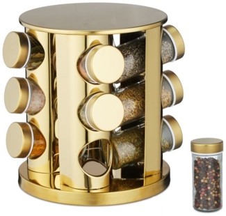 Goldenes Gewürzkarussell mit 12 Gläsern 10047514