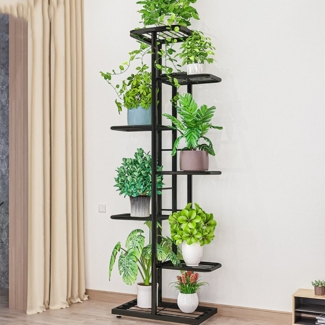 GarveeMore Blumenständer Pflanzenständer 7Tier 8Potted Multiple Blumentopf Halter RegalEckregal, Pflanzenständer Innen und Außen für Terrasse Garten Balkon Wohnzimmer