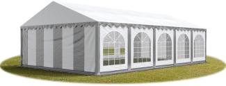 TOOLPORT Festzelt Partyzelt 5x5 m PREMIUM, hochwertige PVC Plane 750 N in weiß 100% wasserdicht mit Bodenrahmen