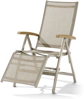 Gartenstuhl >Cadiz< in Natur , Kunstfasergewebe - 95x109x62cm (BxHxT)