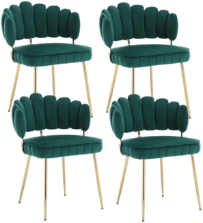 LVHOM Esszimmerstuhl Set mit goldenen Metallbeinen, Stilvoll und bequem (4 St), Samt Petal Rückenlehne Design