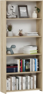 Home Collective Bücherregal mit 4 Ablagen – Stabil & Pflegeleicht, 80x30x180 cm, Sonoma