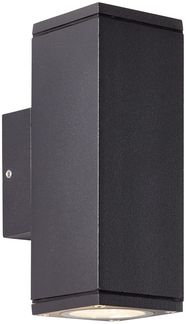 BRILLIANT Hally Außenwandleuchte 2flg silber | 2x PAR51, GU10, 18W, geeignet für Reflektorlampen (nicht enthalten)