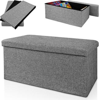 Deuba Faltbare Sitzbank/Sitzhocker MDF - 80 x 40 x 40 cm grau