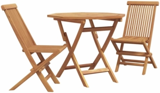 vidaXL Garten-Essgruppe 2 pcs Braun Teak-Massivholz 3385962