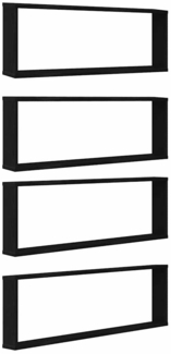 vidaXL Würfelregale 4 Stk. Schwarz Eichen-Optik 100x15x30 cm 862059