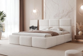 Compleo Polsterbett Elegant, Designbett, Luxus-Bett mit Lattenrost Bouclé CANDE