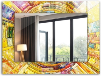 Tulup Dekospiegel Modern Spiegel mit Aufdruck, Hängespiegel, Wandspiegel Deko Badspiegel, Rechteckig