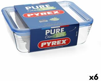 Lunchbox hermetisch Pyrex Pure Glass Durchsichtig Glas (800 ml) (6 Stück)