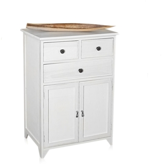 Kommode Schrank Regal Sideboard Badschrank Shabby Chic weiß Holz Beistellschrank