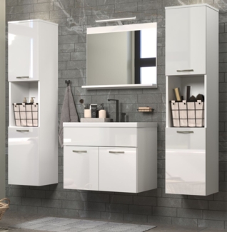 Badmöbel Set Haven in weiß Hochglanz Lack 150 cm