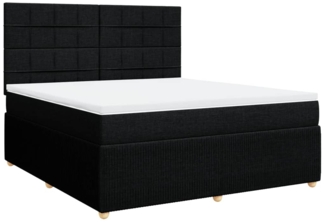 vidaXL Boxspringbett mit Matratze Schwarz 180x200 cm Stoff 3292137