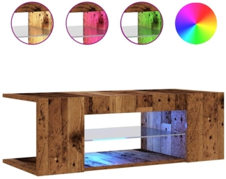 vidaXL TV-Schrank mit LED-Leuchten Altholz-Optik 90x39x30 cm 856325
