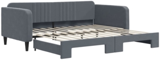 vidaXL Tagesbett Ausziehbar Dunkelgrau 100x200 cm Samt 3197071