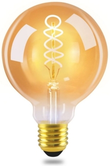 Nettlife LED-Leuchtmittel E27 Glühbirne G95 Vintage 4W 2200K Edison Glühlampe Retro Filament, E27, 1 St, Warmweiss, für Haus Café Bar