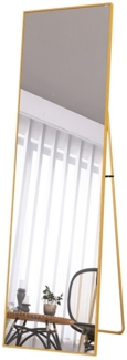 FUROKOY Ganzkörperspiegel,Standspiegel,Rechteck Bodenspiegel,mit Alurahmen (Packung, 1-St, Großer Spiegel mit Rahmen, 150x40cm, Gold), Aluminiumrahmen, geeignet für Schlafzimmer, Wohnzimmer, Badezimmer