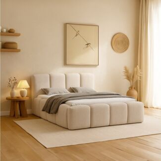 Lomadox Polsterbett NUITS-166, 180x200 cm Liegefläche in beige