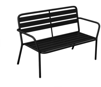 Vente-unique - Gartenbank - Metall - Schwarz - MIRMANDE von MYLIA