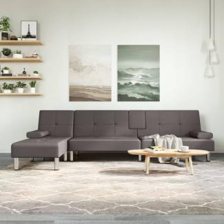 Schlafsofa in L-Form Grau 255 x 140 x 70 cm Kunstleder