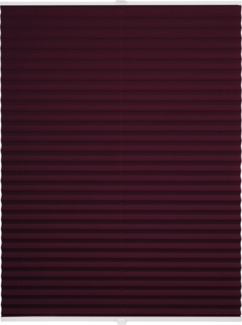 ondeco Plissee nach Maß für alle Fenster innen Montage in Glasleiste mit Spannschuh Sonnenschutz Rollo Sichtschutz Blickdicht - Weinrot - B): 71-80 cm, H): 151-200 cm